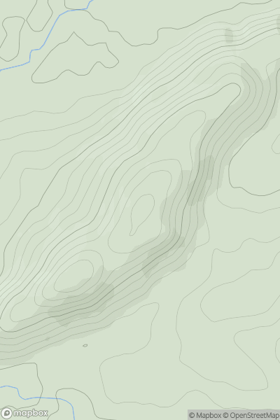 Thumbnail image for Bryngwyn [Bala to Welshpool] showing contour plot for surrounding peak